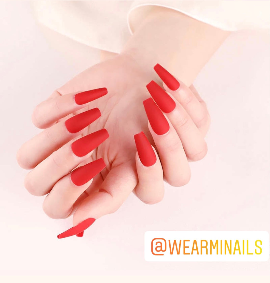 Press On Nails: Red Matte Coffin