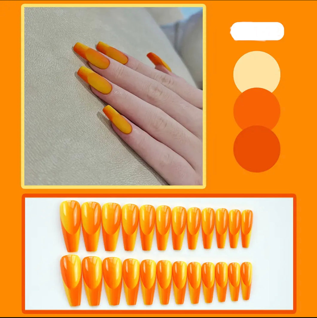 Press On Nails: Anthonia Orange