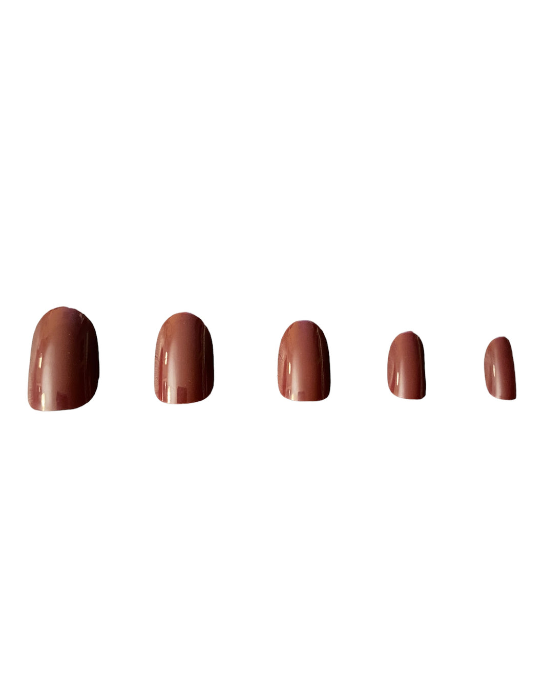 Press On Nails: Brown Glossy Round