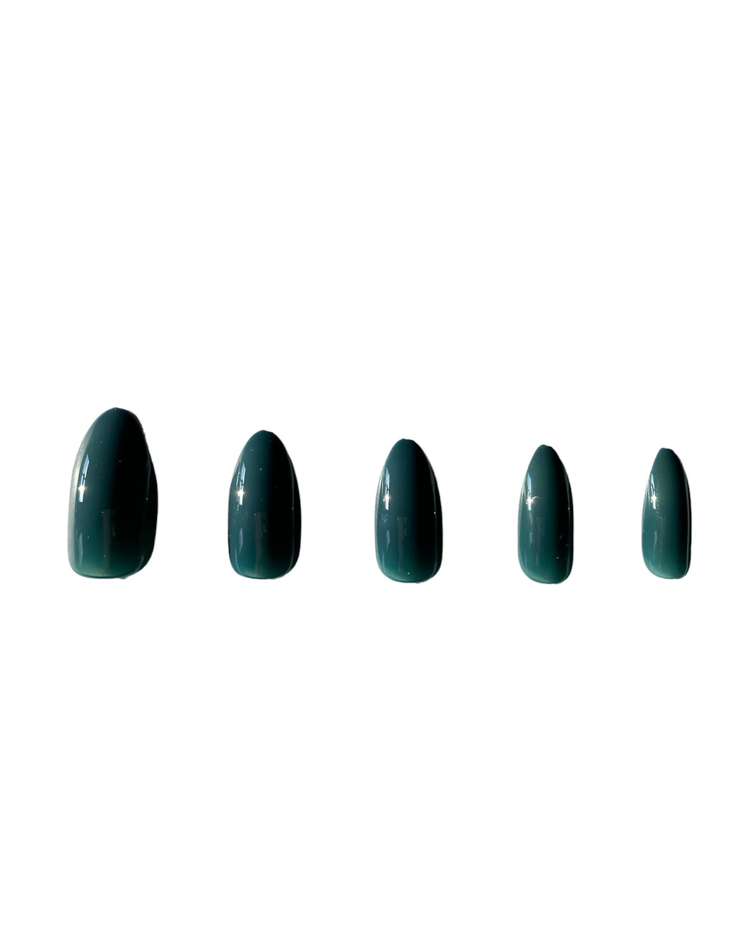Press On Nails: Dark Gray Glossy Oval