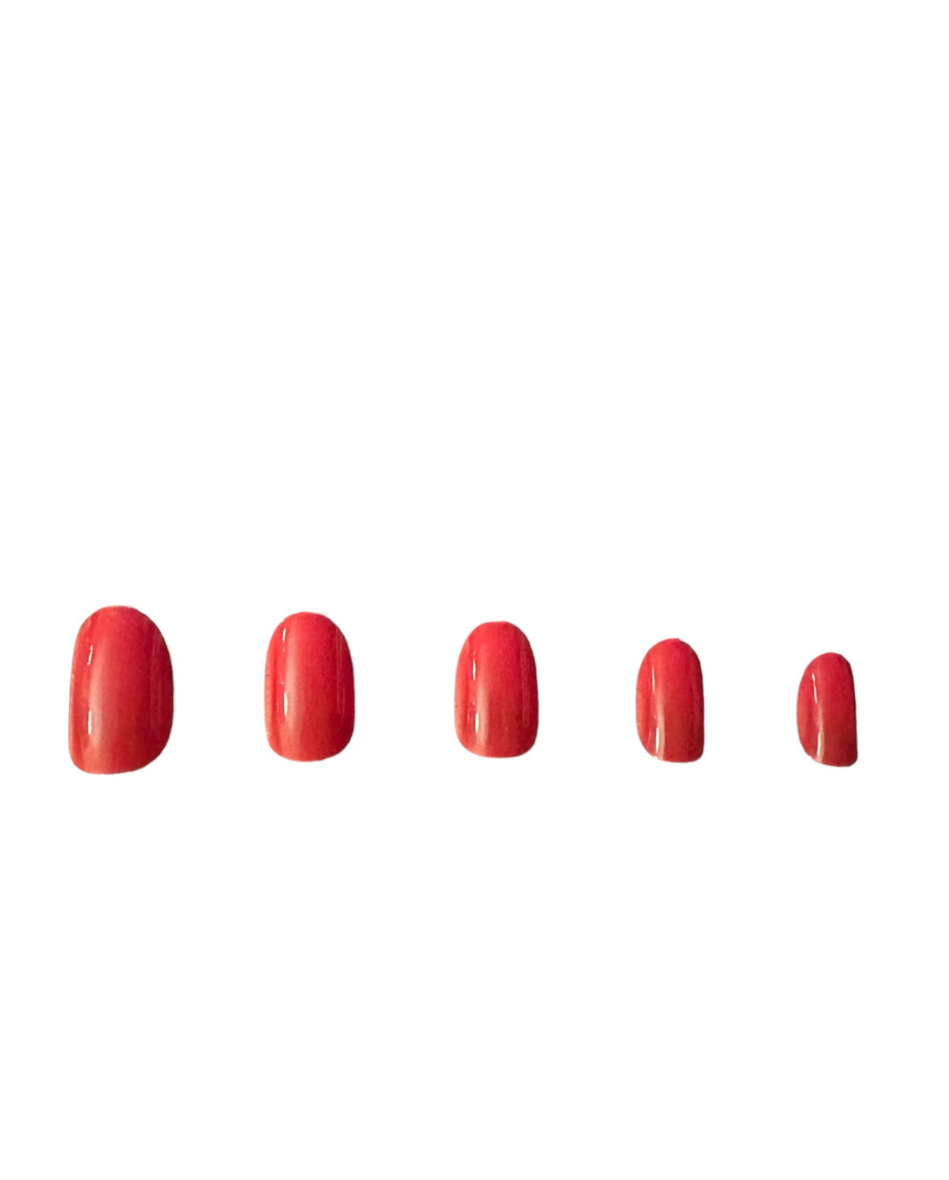 Press On Nails: Red Glossy Round
