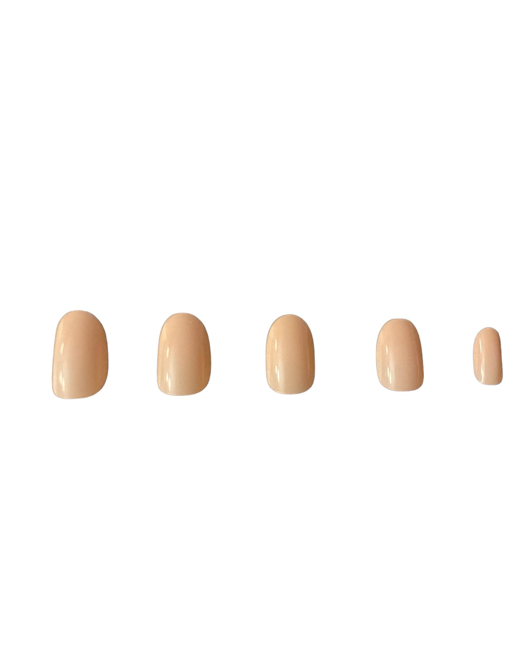 Press On Nails: Light Nude Glossy Round