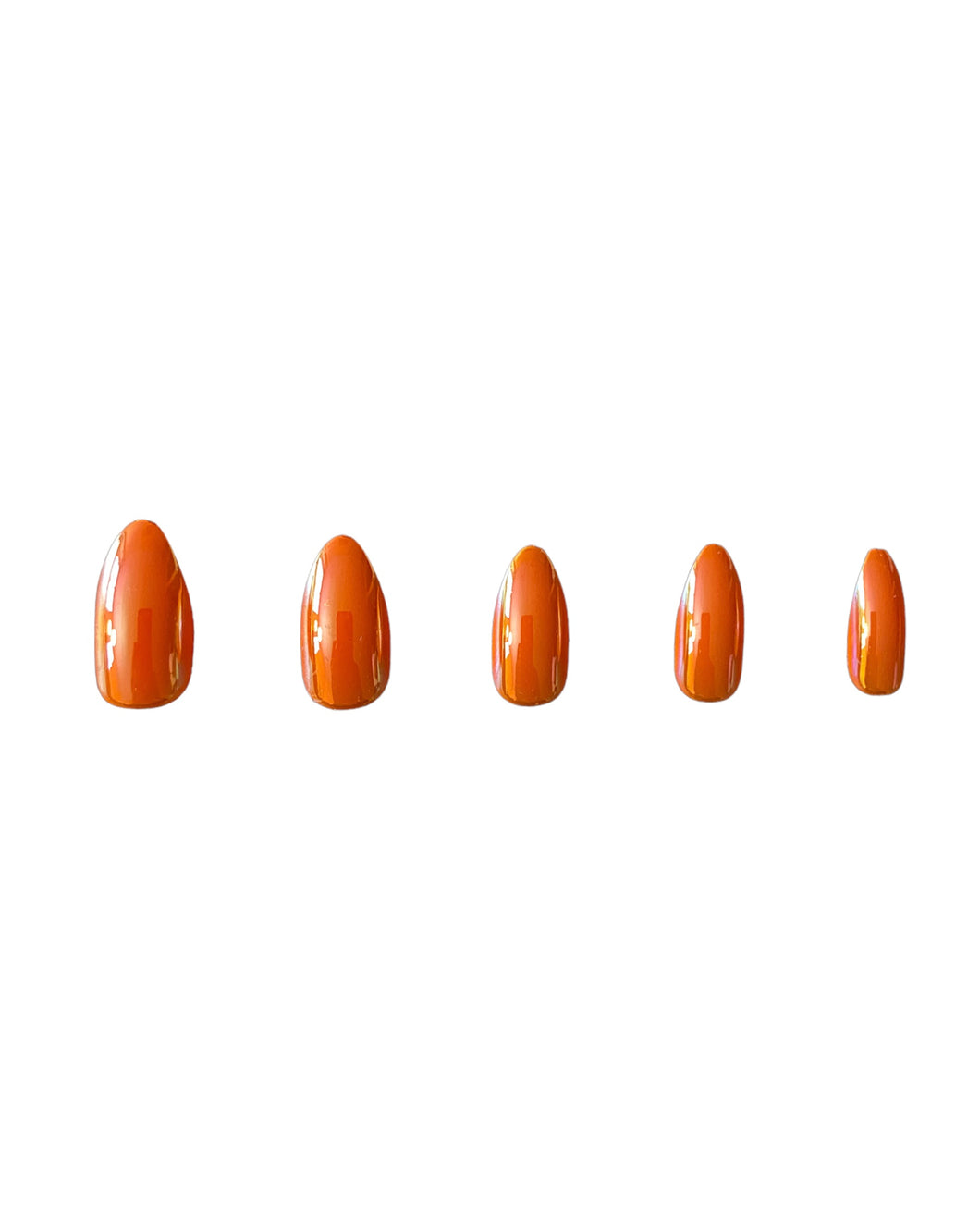 Press On Nails: Orange Chrome Oval