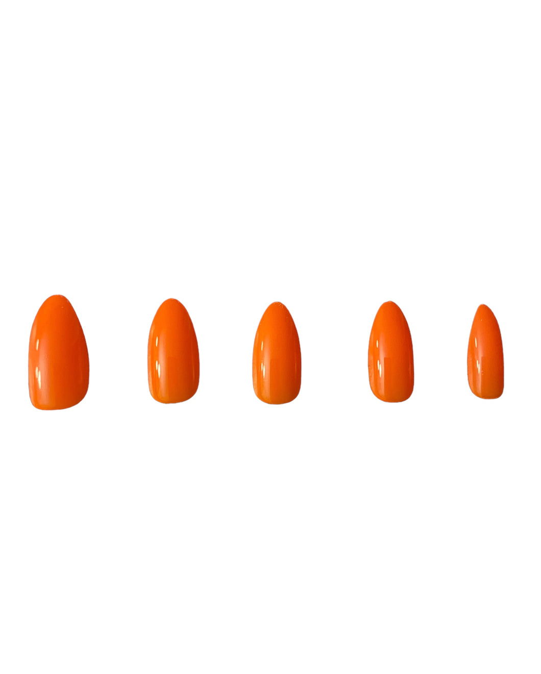 Press On Nails: Orange Glossy Oval