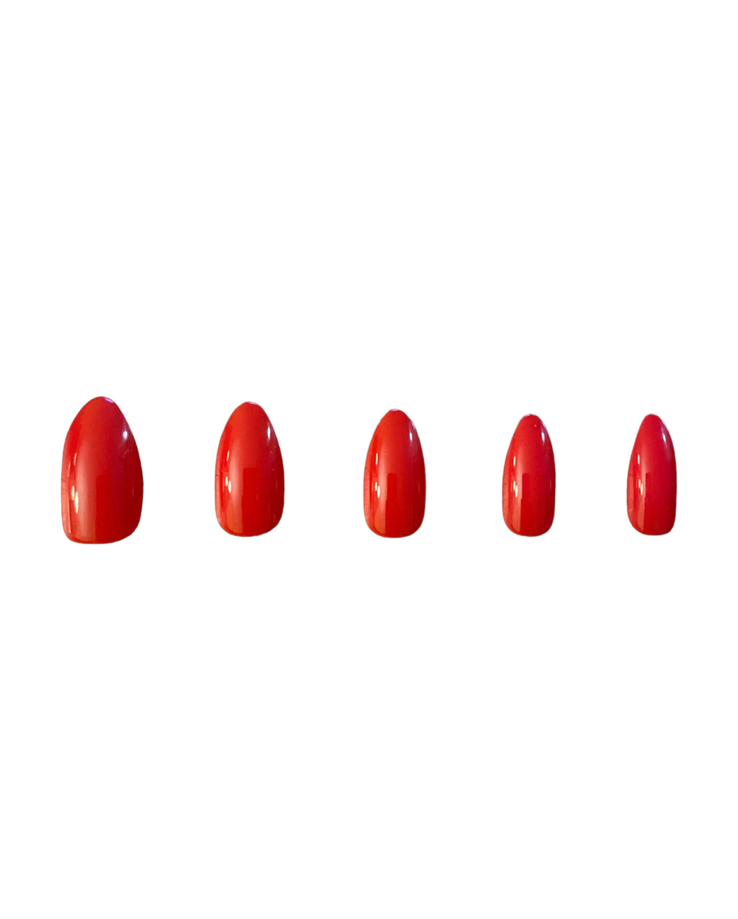 Press On Nails: Red Glossy Oval